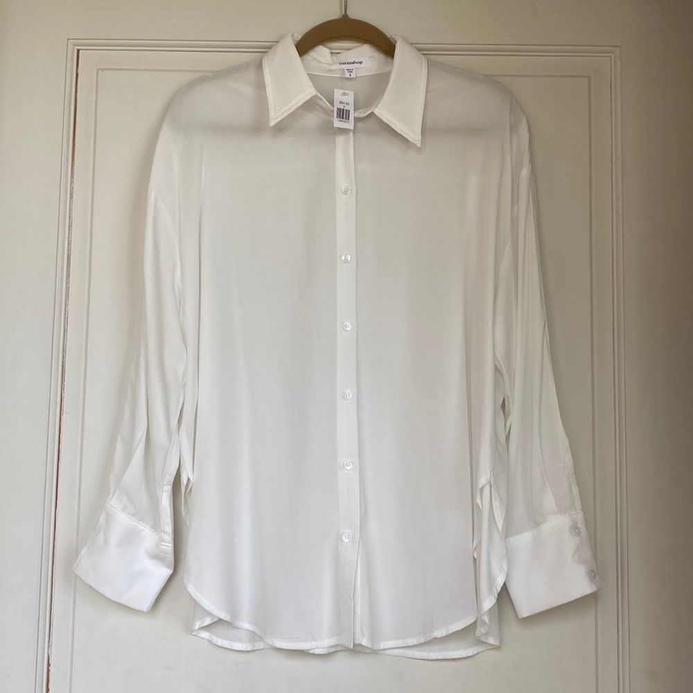 NEW With Tag Tunic Length Button Front Shirt